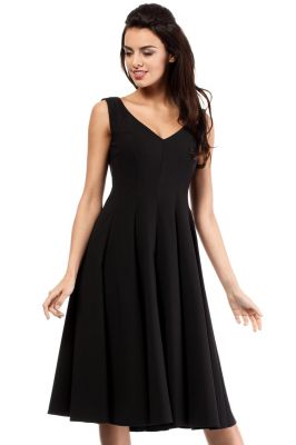Black Sleeveless Swirly Seam Dress
