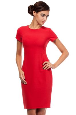 Red Pencil Dress With Back Cutout