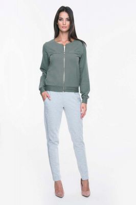 Khaki Bluza Bomber na Suwak