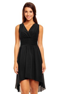 Black Sassy Ruched Top Petite Dress