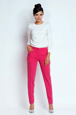 Różowe Eleganckie Spodnie Cygaretki