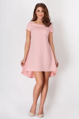 Pinky Flippy Dress with Pleated Back Skirt