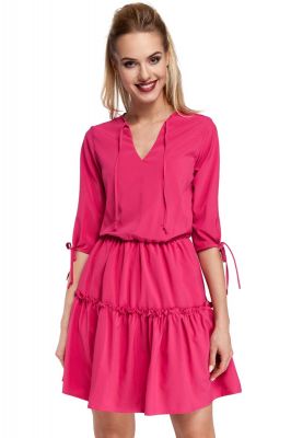 Różowa Sukienka w Stylu Boho