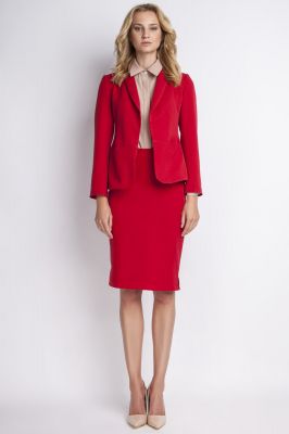 Red jacket with shawl collars