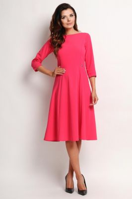 Pink Midi Pleated Dress