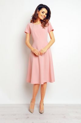 Pink midi seam dress with back zipper